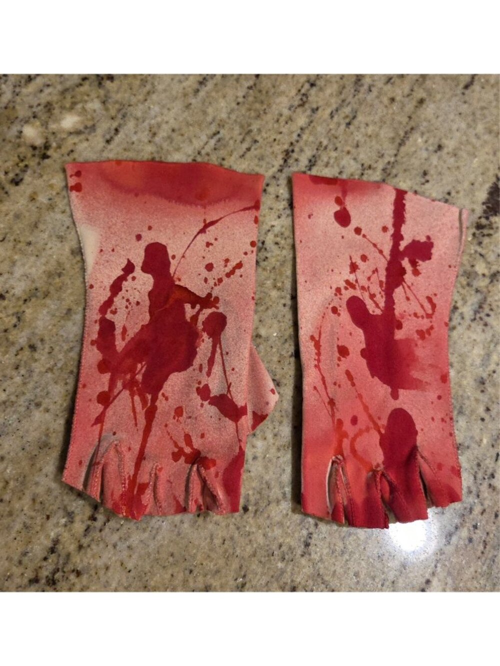 Women's Size XXL Fingerless Blood Soaked Stain Spatter Gloves Costume Horror